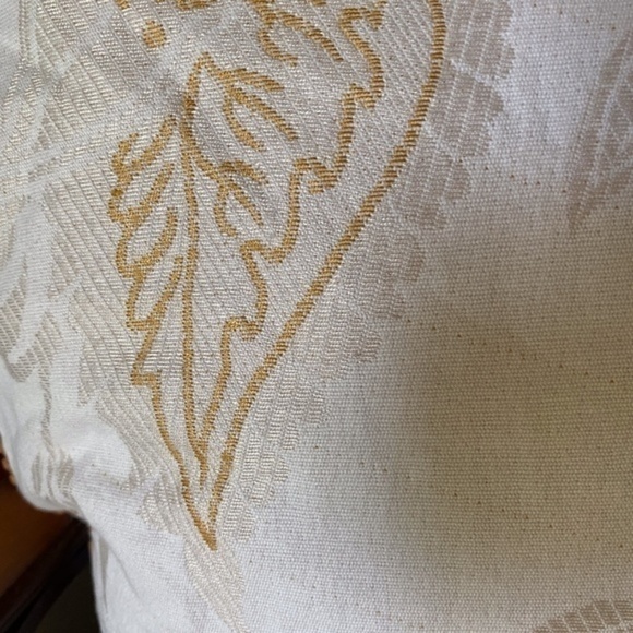 Anthropologie White and  Gold Floral Pillow Sham - Picture 3 of 5